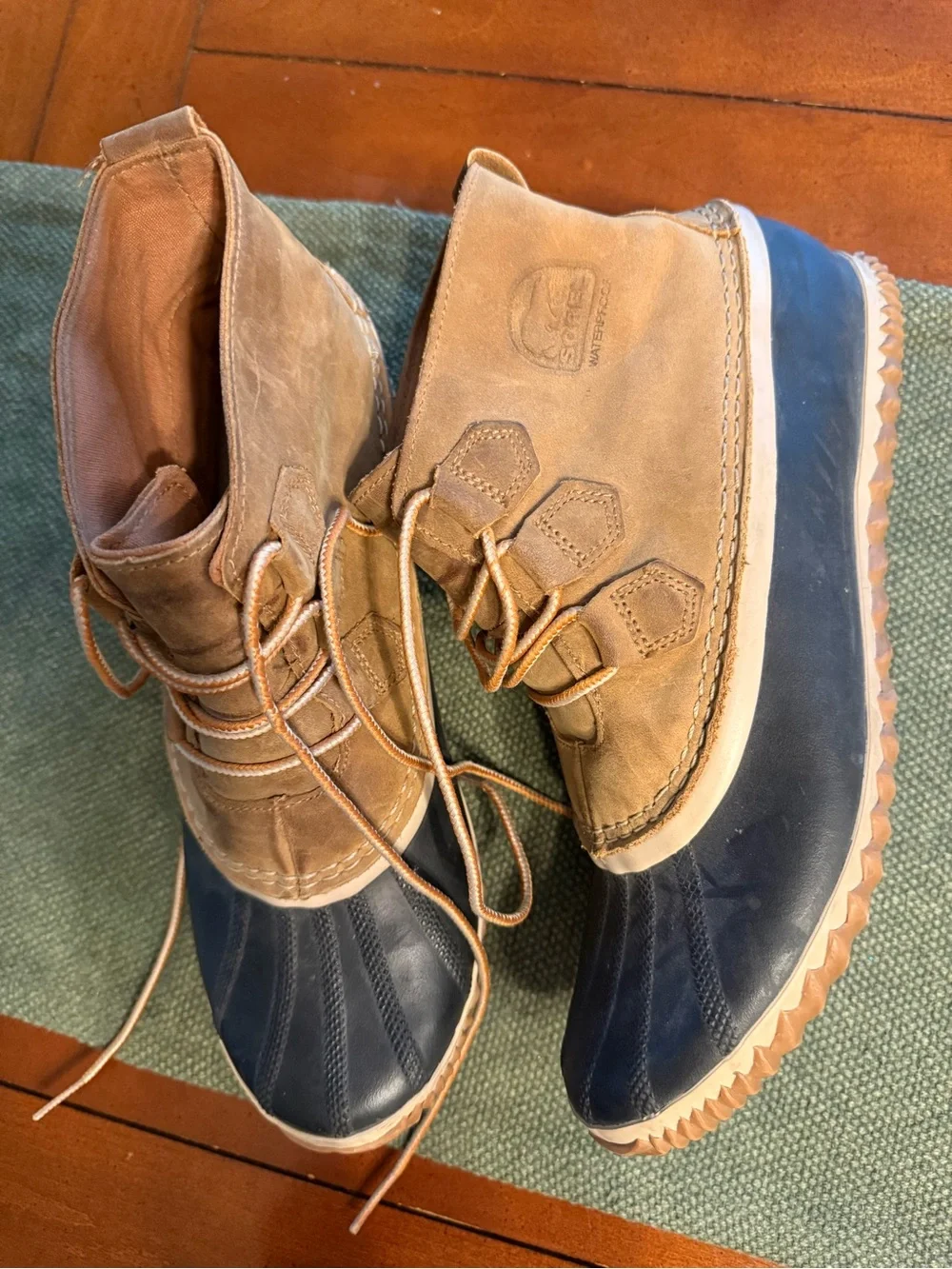 Sorel Brown and Navy Waterproof Duck Boots